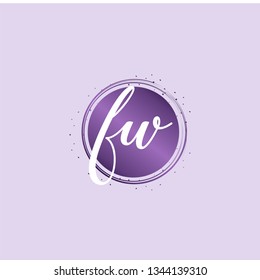 FW  Initial Handwriting logo template vector