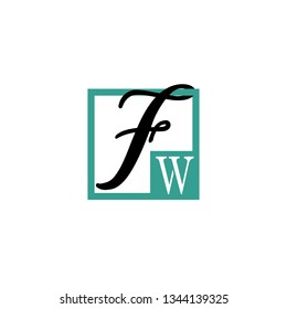 FW  Initial Handwriting logo template vector