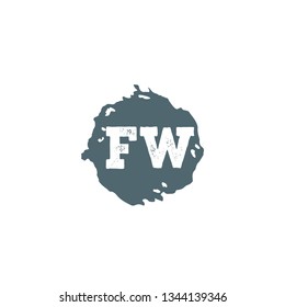 FW  Initial Handwriting logo template vector