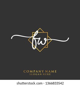 FW Initial handwriting logo template