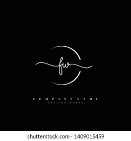 FW initial handwriting logo template vector