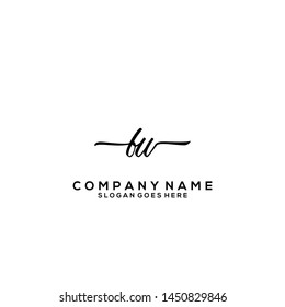 FW Initial handwriting logo template vector