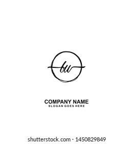 FW Initial handwriting logo template vector