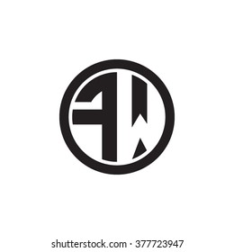 FW initial letters circle monogram logo