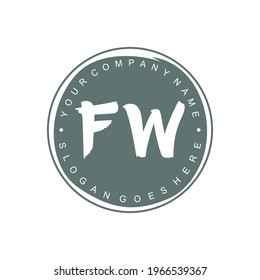 FW Initial logo Branding Brush wedding business