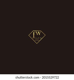 FW Logo inicial diamante de lujo ilustración de boda