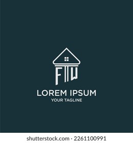 FW logotipo inicial monograma inmobiliario con ideas de imagen en casa