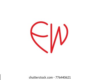 FW Initial love icon