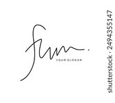 Fw Initial signature logo vector design
