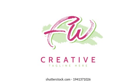 FW-Initialen, Logo-Vektorgrafik