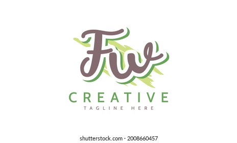 FW Initials, handwriting logo vector