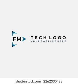 FW Initials Tech logo Stock Vector Images