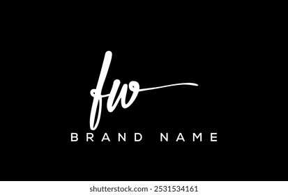 FW letter beauty handwriting vector logo. 