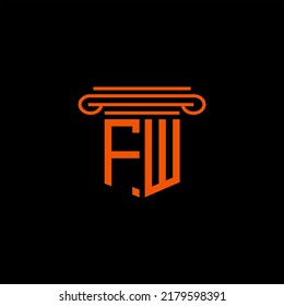 FW letter logo creative design with vector graphic