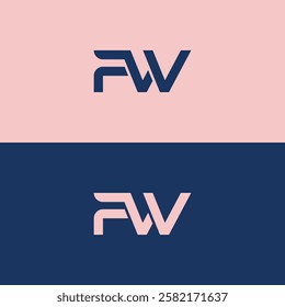 FW letter logo creative design. FW unique design. FW letter logo design on different background.
