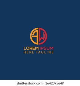 FW Letter Logo Design Template Vector