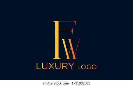 Vorlage für das Design von FW-Letter-Logos
