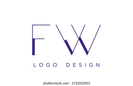 Vector de plantilla de diseño de logotipo de carta FW
