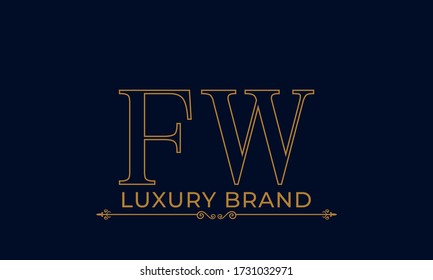 Vector de plantilla de diseño de logotipo de carta FW
