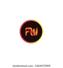 Diseño del logotipo de la carta FW. Logotipo de letra FW Ilustración vectorial - Vector