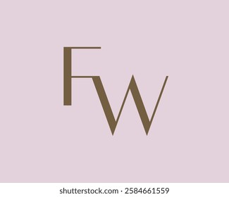FW letter logo icon design. Classic style luxury initials monogram.