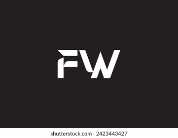 Logotipo de monograma de carta FW con círculo en un estilo sencillo y moderno
