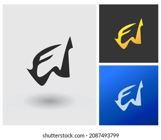 logotipo de forma de letra FW concepto de monograma moderno