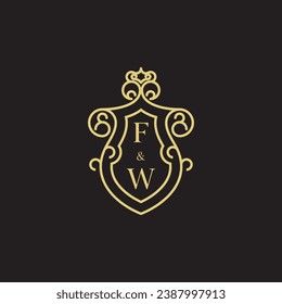 FW line vintage initial logo in high quality professional design that will print well across any print media