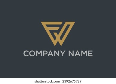 fw logo design with gold color