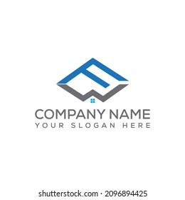 Monograma del logotipo FW con diseño de forma montañosa color azul y gris aislado sobre fondo blanco.