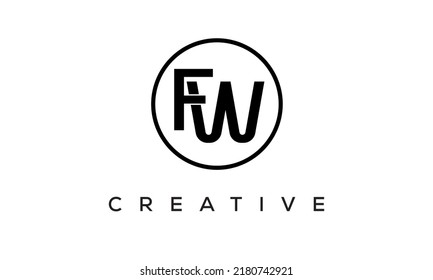 FW monogram. initial letters FW eye-catching Typographic logo design with circle, very creative stylish lettering logo icon for your business and company