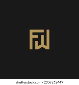 FW monogram logo in square shape with gold color