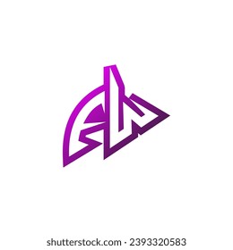 FW Premium emblem logo initial esport and gaming design concept