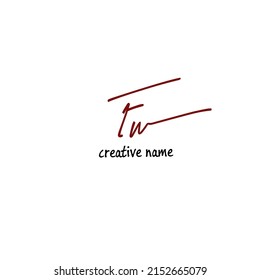 Fw Slogan Initial Handwriting Logo Vektor