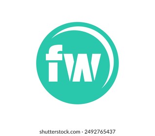 FW sport emblem or team logotype. Ball logo with a combination of Initial letter F and W for balls shop, sports company, training, club badge. Vector illustration.