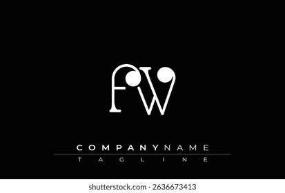 FW Typography Logo Design. Stylish monogram design depiction featuring the letters F and W combined in an artistic signature style, delivering a unique and creative visual representation.