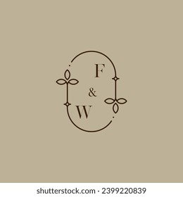 FW wedding initial logo in high quality professional design that will print well across any print media