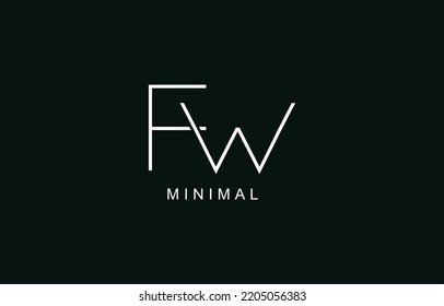 FW or WF Abstract initial monogram Letter alphabet logo