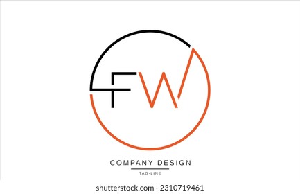 FW, WF, Monogramm für abstrakte Buchstaben des Logos