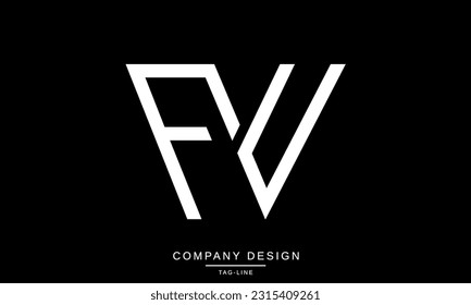 Monograma de FW, WF, letras abstractas