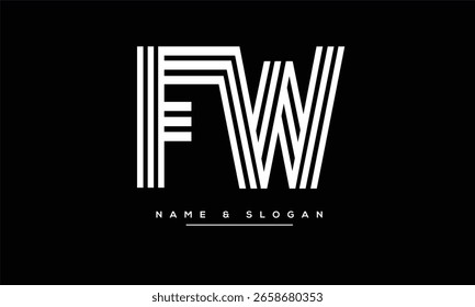 FW, WF Abstract Letters Logo Monogram