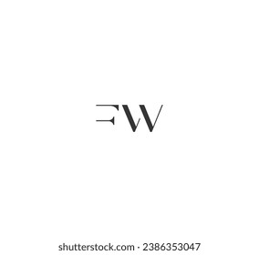 FW, elementos de plantilla de diseño de logotipo de letras WF. Logo de la letra digital abstracta moderna.