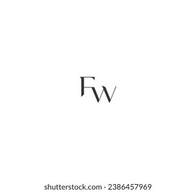 FW, WF letter logo design template elements. Modern abstract digital alphabet letter logo.