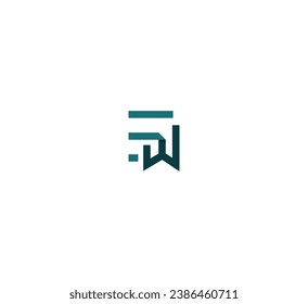 FW, WF letter logo design template elements. Modern abstract digital alphabet letter logo.