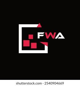 Logotipo de letra minimalista creativa de FWA. Diseño único del logotipo de la letra del alfabeto de las iniciales del Vector de la FWA 
