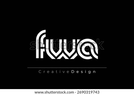 FWA Creative Unique Modern Letter Logo Design. Elegant Monogram Logo Design with Decorative Elements and Typography