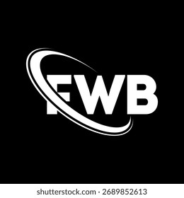 Logo de FWB. Carta de FWB. Diseño de logotipo de carta FWB. Logotipo FWB de las iniciales enlazado con el círculo y el logotipo del monograma en mayúsculas. Tipografía FWB para tecnología, negocio y marca inmobiliaria.
