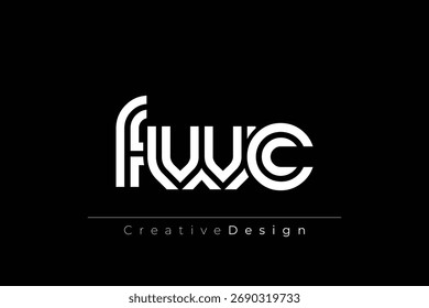 FWC Creative Diseño de Logo de Letra Moderna Única. Diseño elegante del logotipo del monograma con los Elementos decorativos y la tipografía