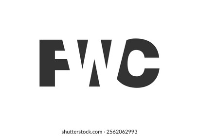 FWC logo design. Initial letter F W C bold font style for tech startups, consulting, corporate branding. Creative company name, headlines typography identity, trendy logotype. Vector illustration.