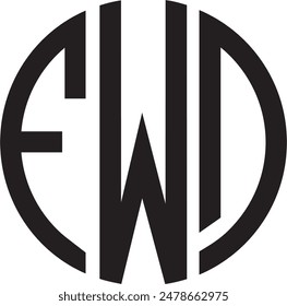 FWD Circle logo design, icon, symbol, vector file, 
